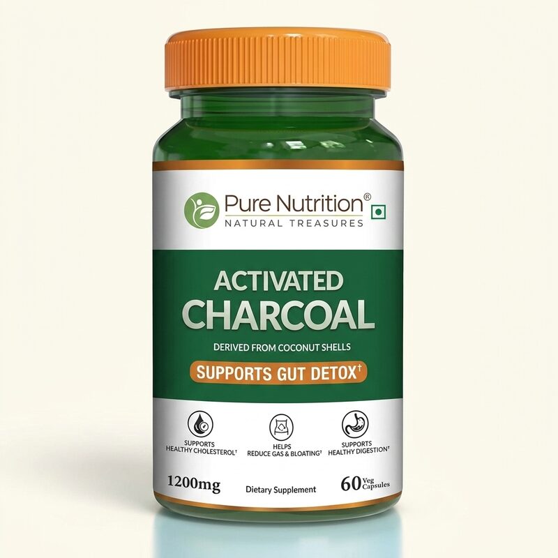 Activated Charcoal 1200mg – 60 Veg Capsules 1200 mg