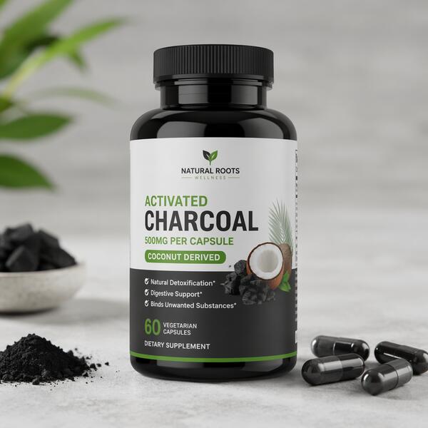 Activated Charcoal 500mg Veg Capsules - Coconut Derived 500 mg