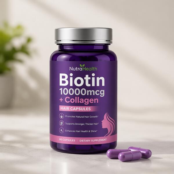 Biotin 10000mcg + Collagen Hair Capsules 10000mcg