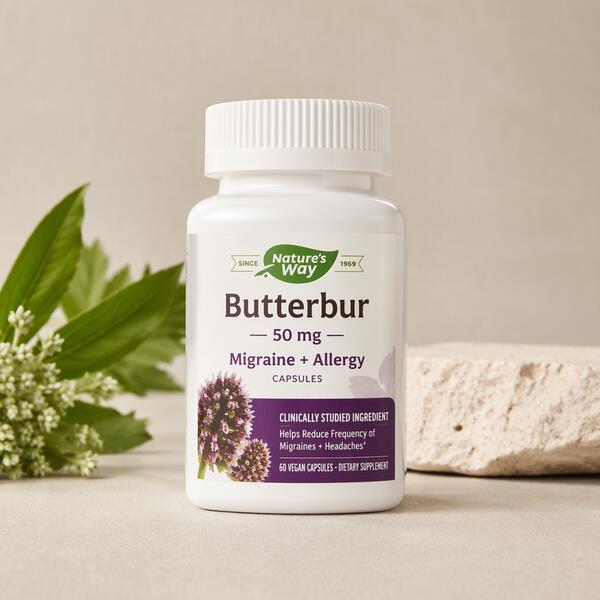 Butterbur 50mg Migraine + Allergy Capsules 50mg