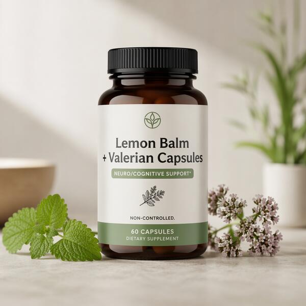 Lemon Balm + Valerian Capsules Standard