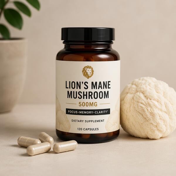 Lion's Mane Mushroom 500mg Capsules 500mg